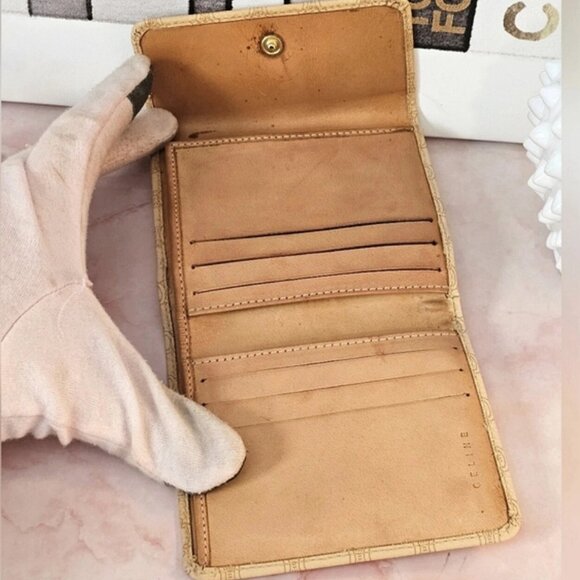 Celine Macadam Logo NeutralVintage Trifold Wallet - Picture 9 of 10